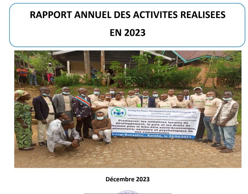 RAPPORT ANNUEL DES ACTIVITES REALISEES  EN 2023