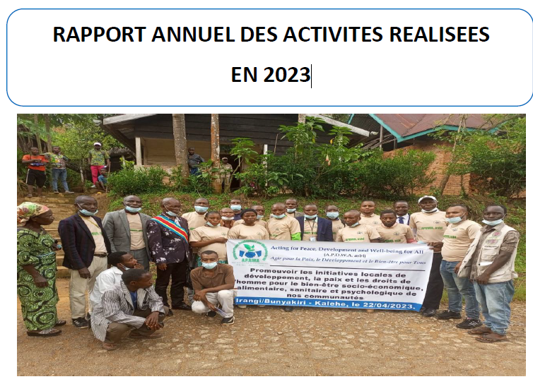 RAPPORT ANNUEL DES ACTIVITES REALISEES EN 2023